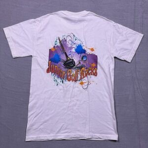 Gildan Mens White Foxcliff Junior Golf Club‎ Short Sleeve T-Shirt Size S